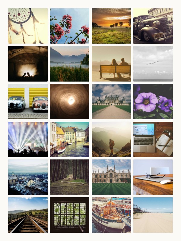 The same photos in the Grid style