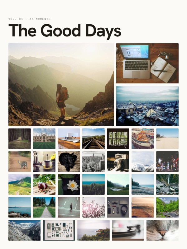 The same photos in the Editorial style