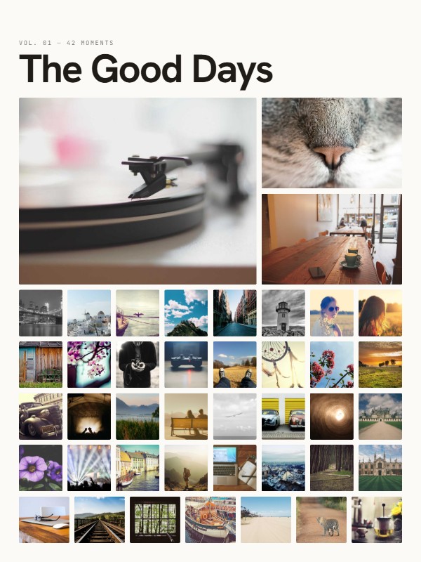 The same photos in the Editorial style