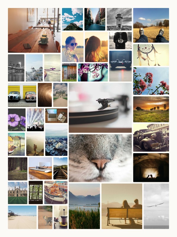 The same photos in the Mosaic style