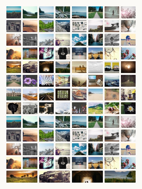 The same photos in the Grid style