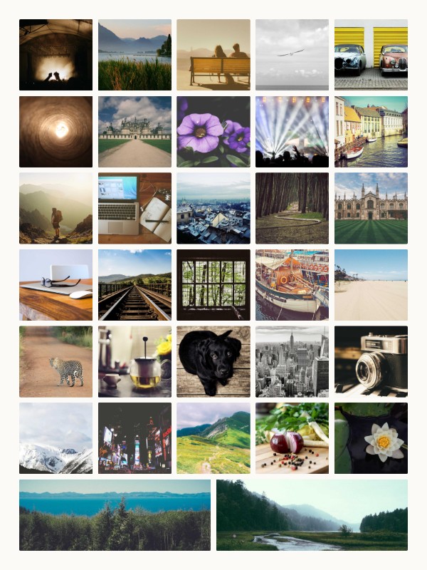 The same photos in the Grid style