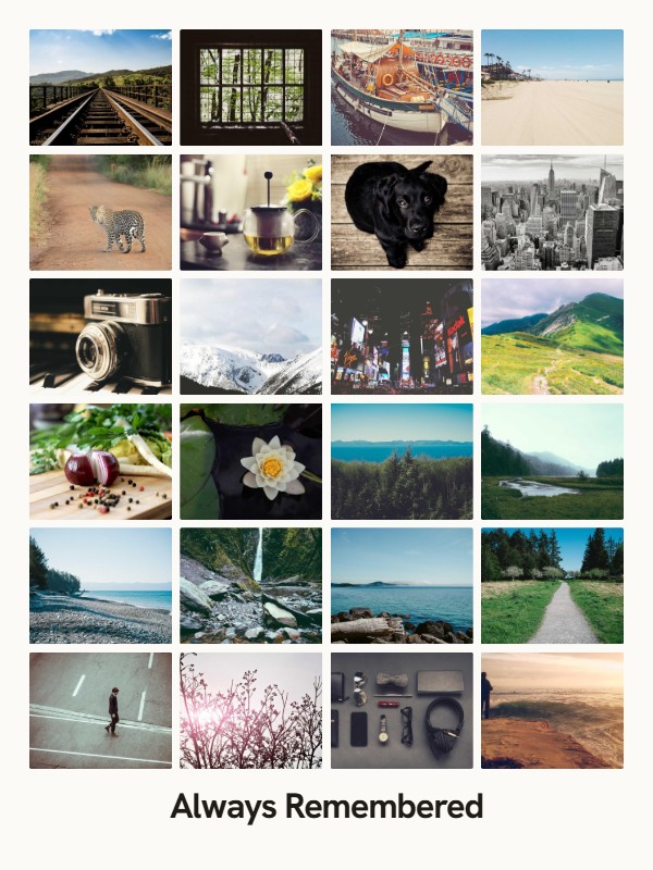 The same photos in the Grid style