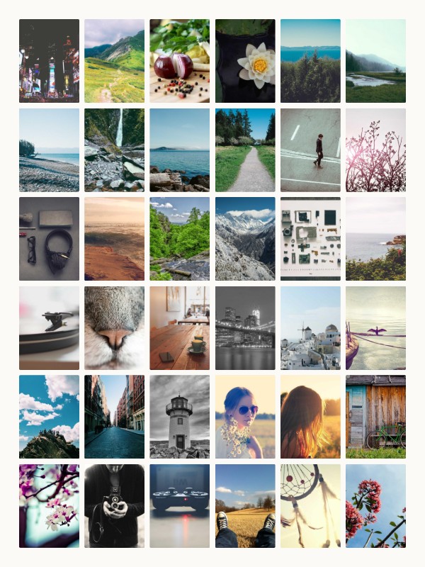 The same photos in the Grid style