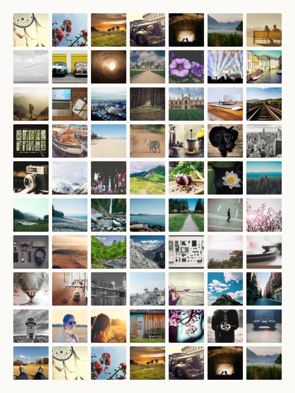 The same photos in the Grid style