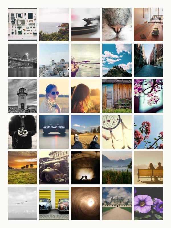 The same photos in the Grid style