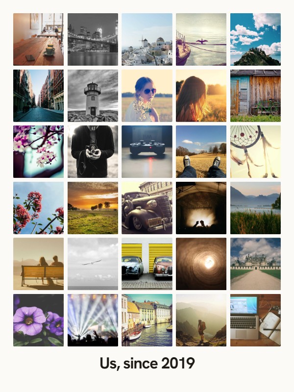 The same photos in the Grid style