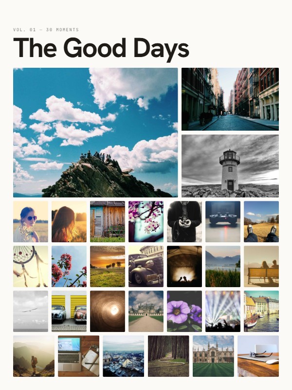 The same photos in the Editorial style